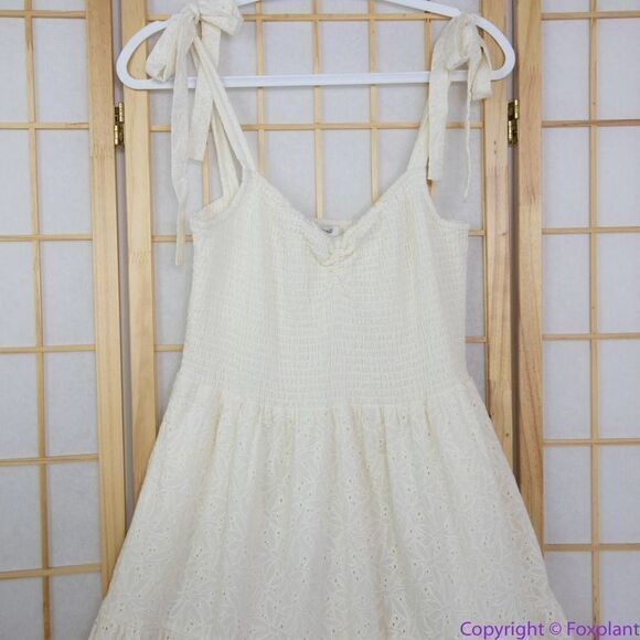 NEW Madewell Eyelet Lucie Tie-Strap Tiered Midi Dress, XL - Picture 5 of 16